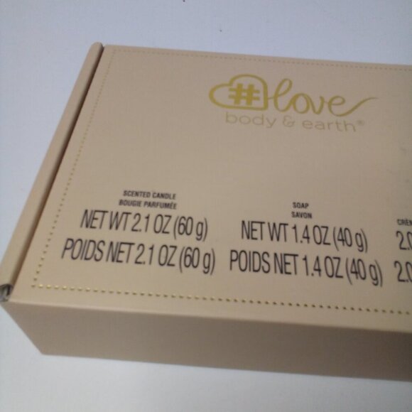 Body & Earth Love Set Hand Cream Foot Cream Soap Candle - Picture 2 of 12